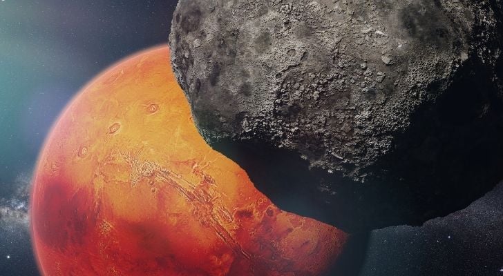 Phobos and planet Mars