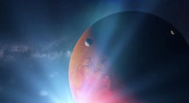 Mars and its two moons