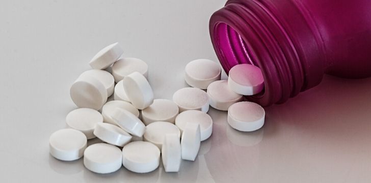 Pills scattered on a table