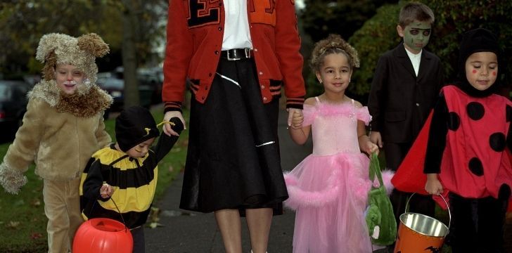 Children trick or treating