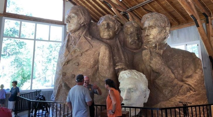 A smaller scale sculptor of Mount Rushmore