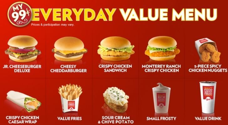 Wendy's 99 cent value menu