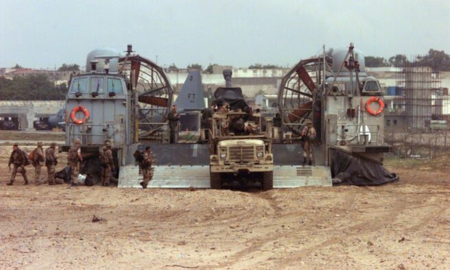 OTD in 1992: US Marines landed in Somalia as part of Operation Restore Hope in order to secure the trade routes to deliver food to the people.