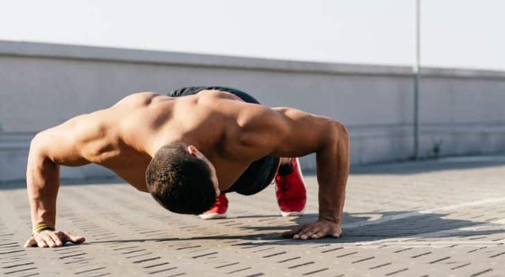 Someone doing lots of push-ups