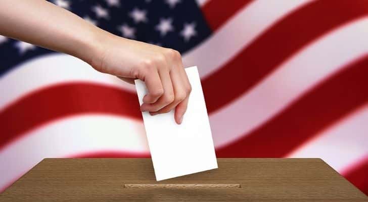 Someone posting a vote in the USA