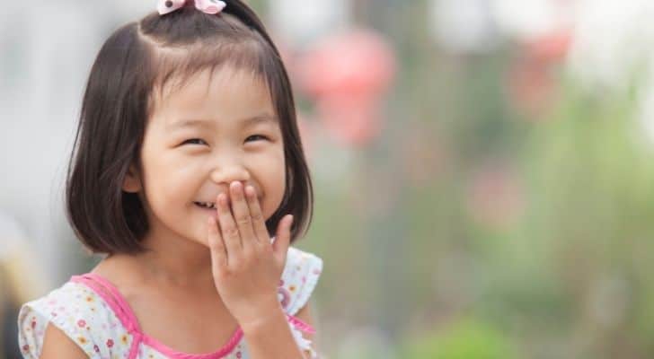 A girl laughing