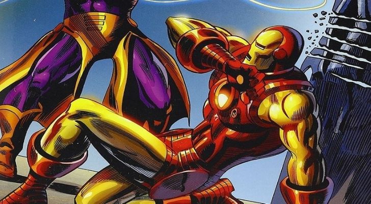 Iron Man knocking someone out