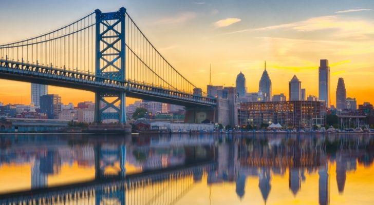 Delaware skyline with a bridge