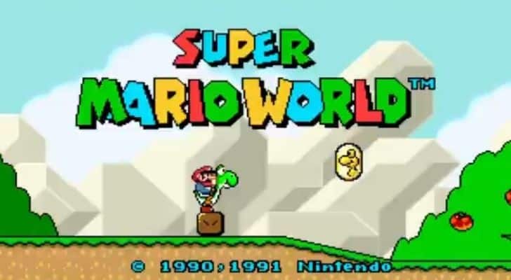 Mario on Luigi's back on Super Mario World