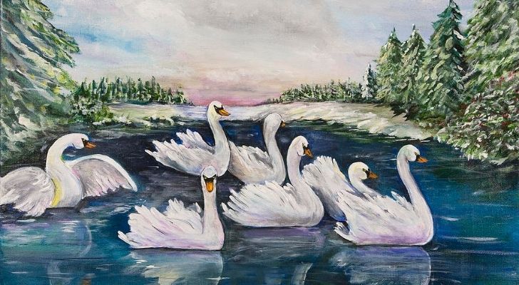 Seven swans