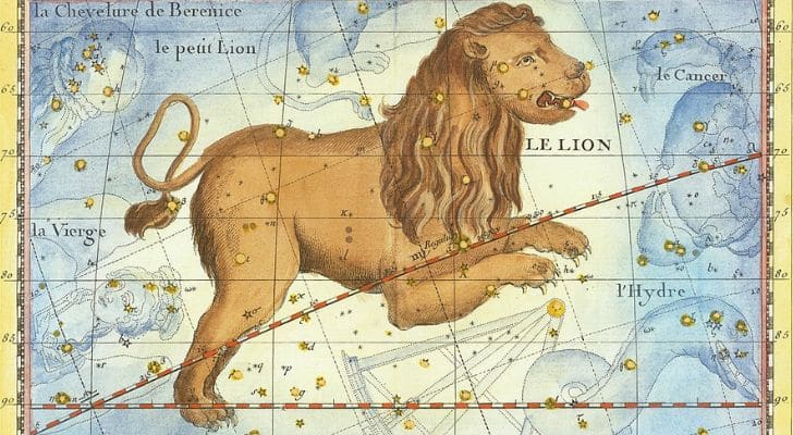 John Flamsteed - Le Lion (Leo) (1776), a lion formed from the Leo zodiac