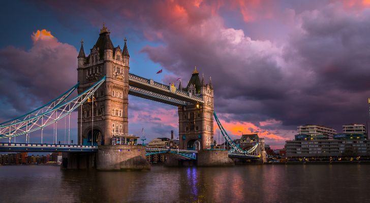 The Tower Bridge in London.