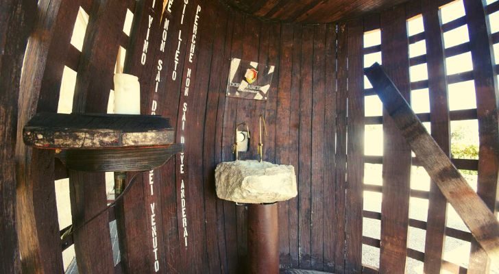 Inside of the wine fountain in Italy