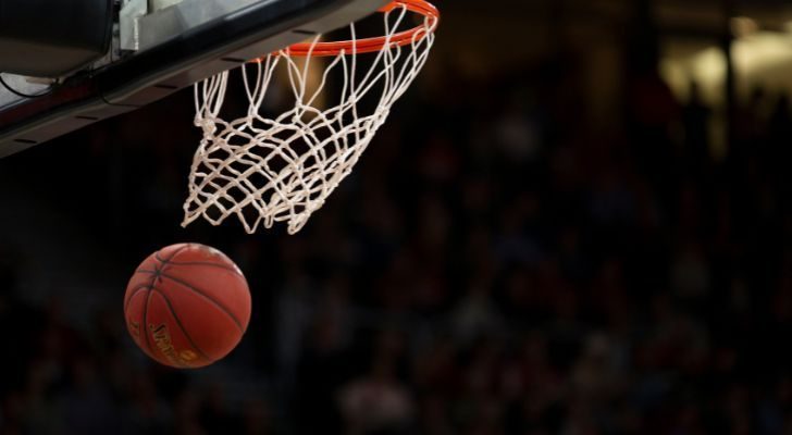 Basketball going through a hoop