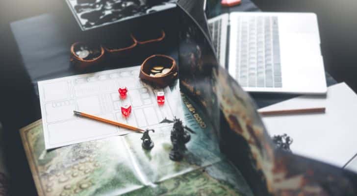 A Dungeons & Dragons game setup