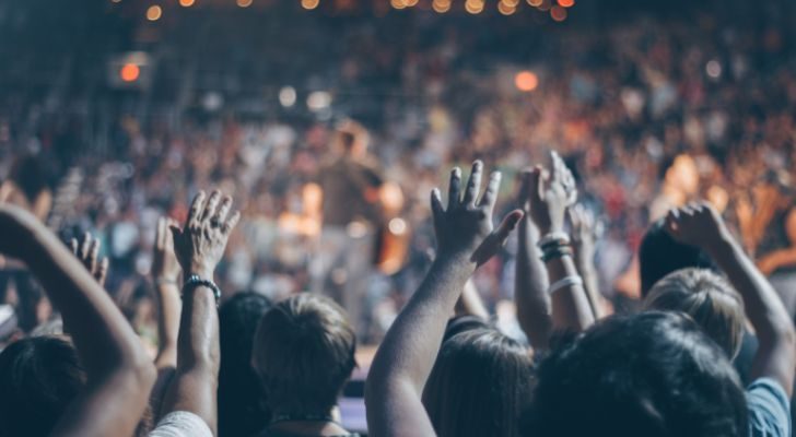 A crowd at a music show