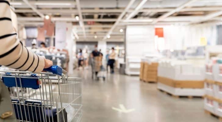 The inside of an IKEA store