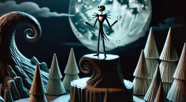 A figurine of Jack Skellington from The Nightmare Before Christmas