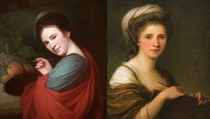 Portraits of Mary Moser and Angelica Kauffman, notable figures who helped found The Royal Academy