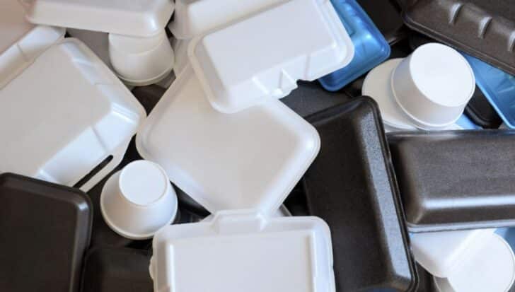 Assorted Styrofoam containers and cups