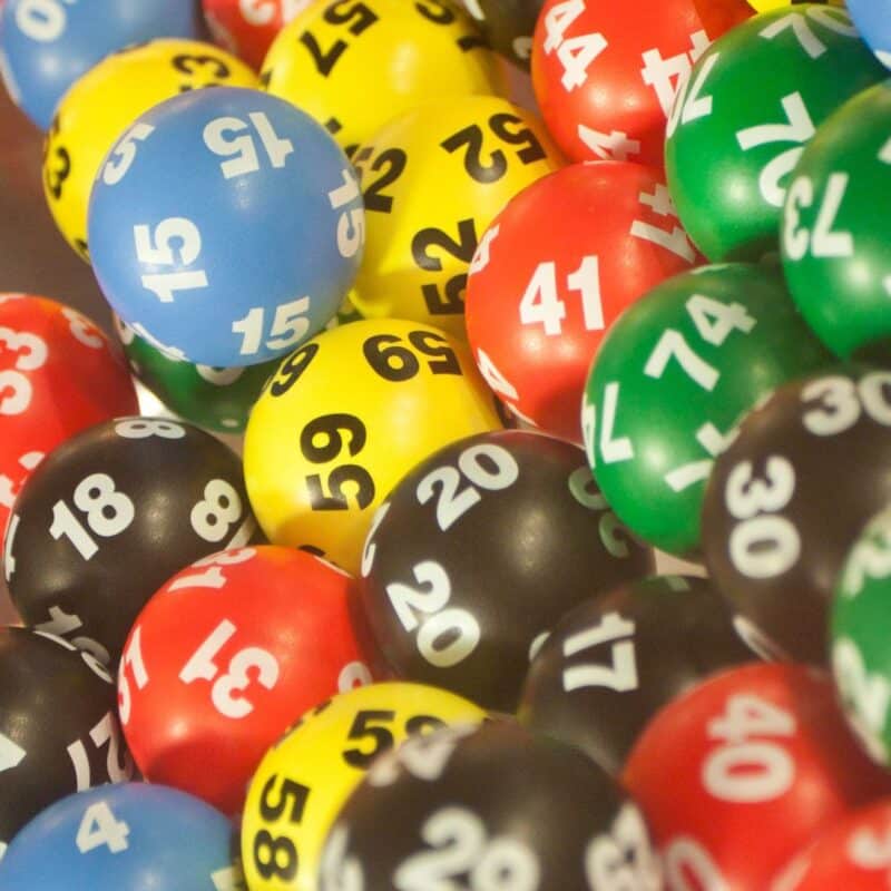 Colorful lottery balls with numbers