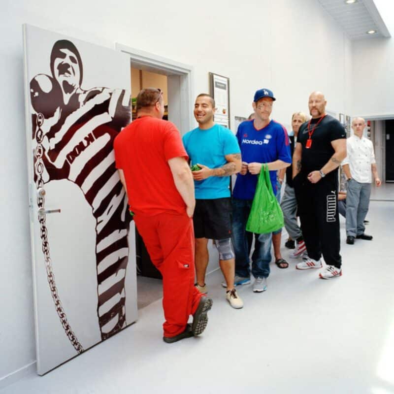 Guards and inmates casually interact in Halden Prison, Norway
