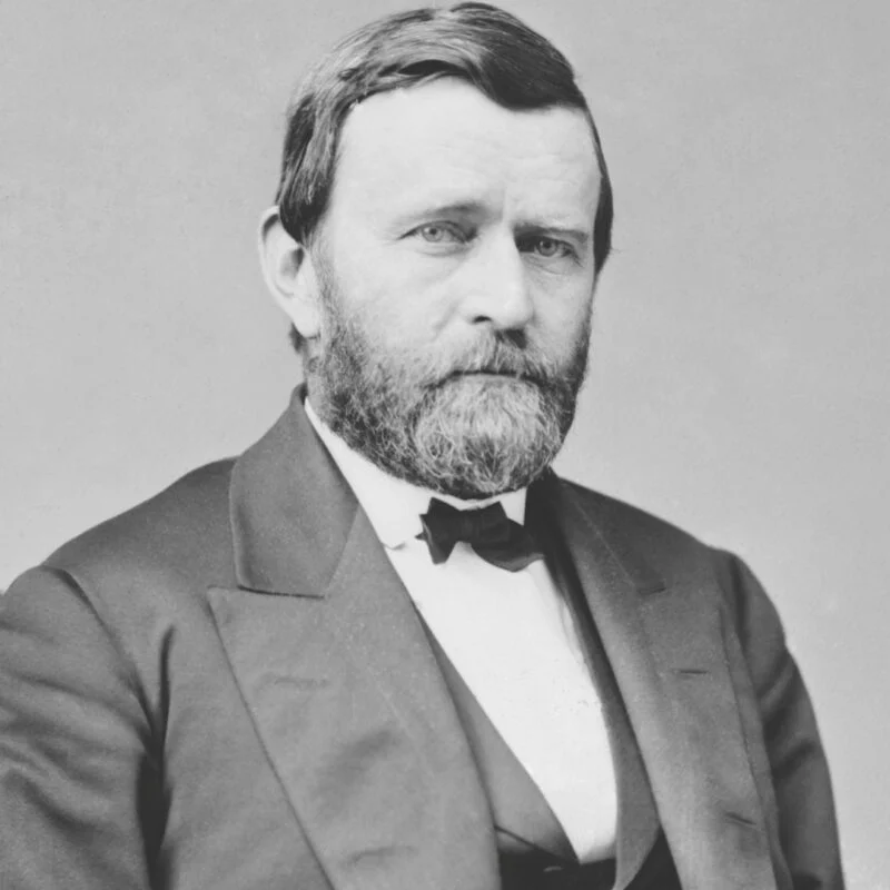 President Ulysses S. Grant, in formal attire, looking towards the camera