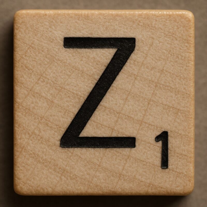 Polish Scrabble tile showing the letter Z with a value of 1 point